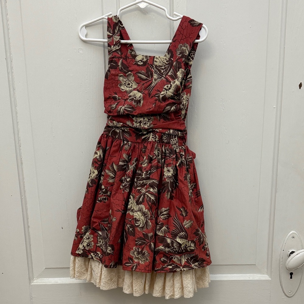 Persnickety 4T Floral Red and Cream Dress